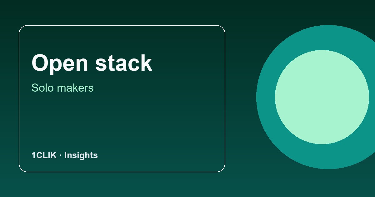 The open tools stack solo makers actually use in 2026