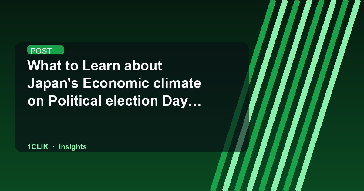 What to Learn about Japan's Economic climate on Political election Day
