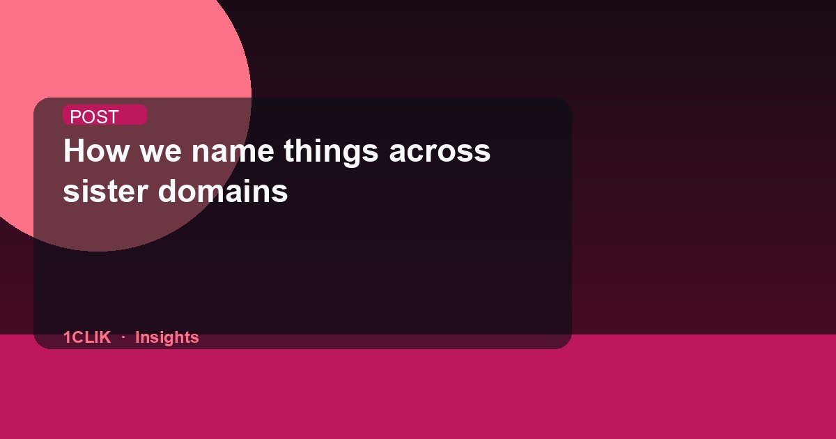 How we name things across sister domains