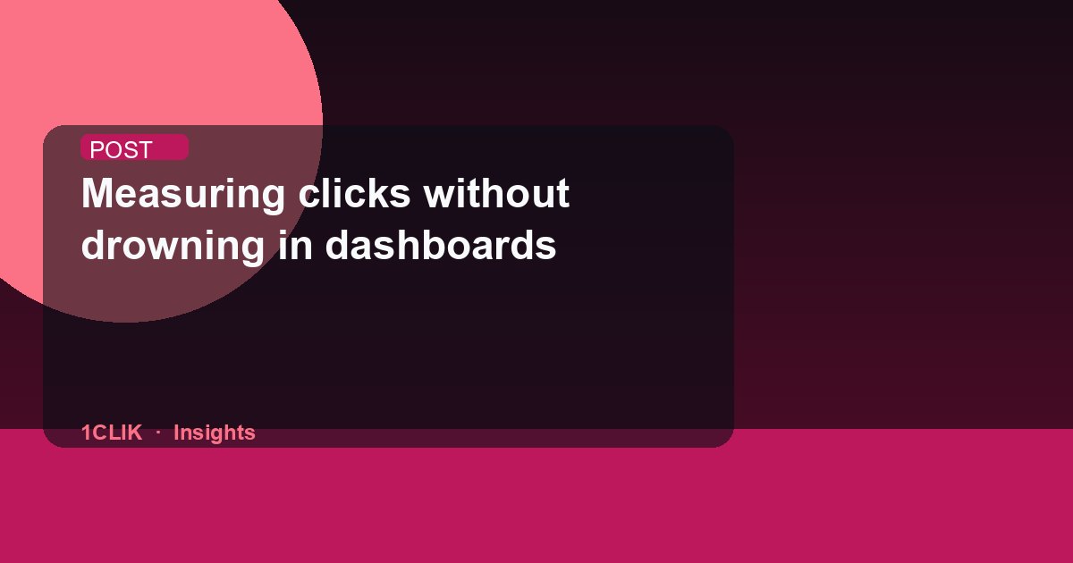 Measuring clicks without drowning in dashboards