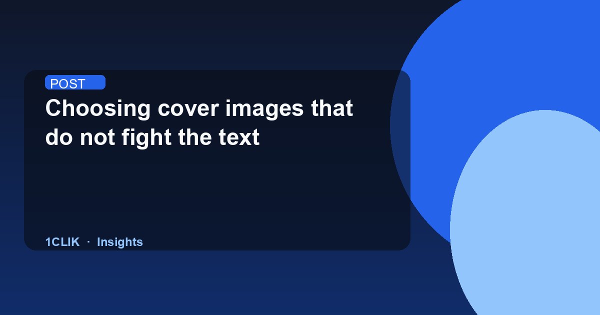 Choosing cover images that do not fight the text
