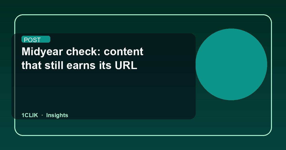 Midyear check: content that still earns its URL